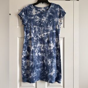 GAP Blue Tie-Dye T-shirt Dress